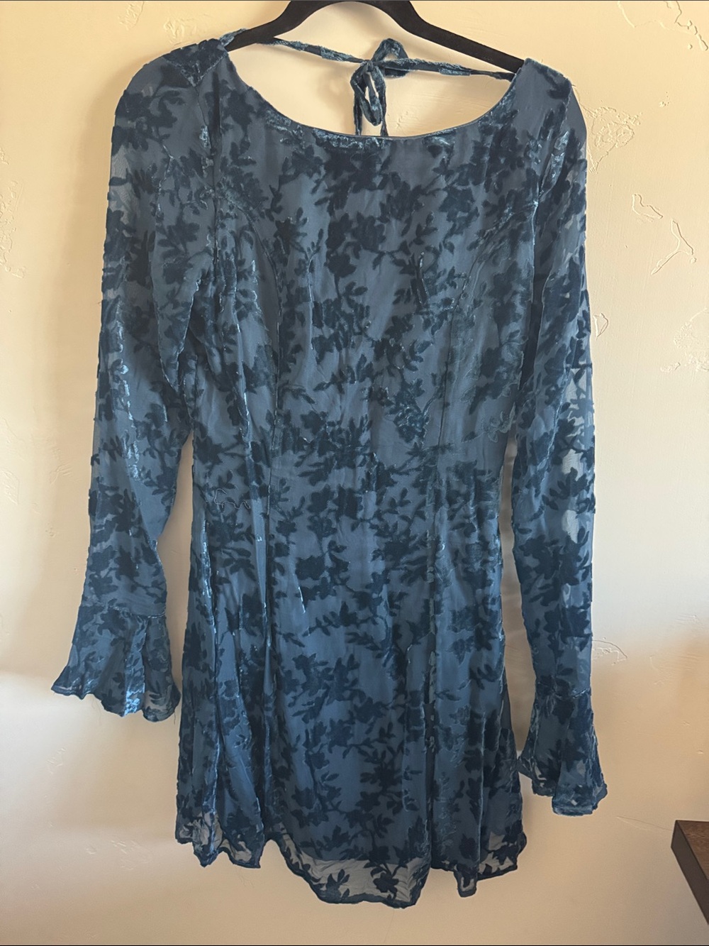 Vici dark teal velvet burnout cocktail dress.  NWOT